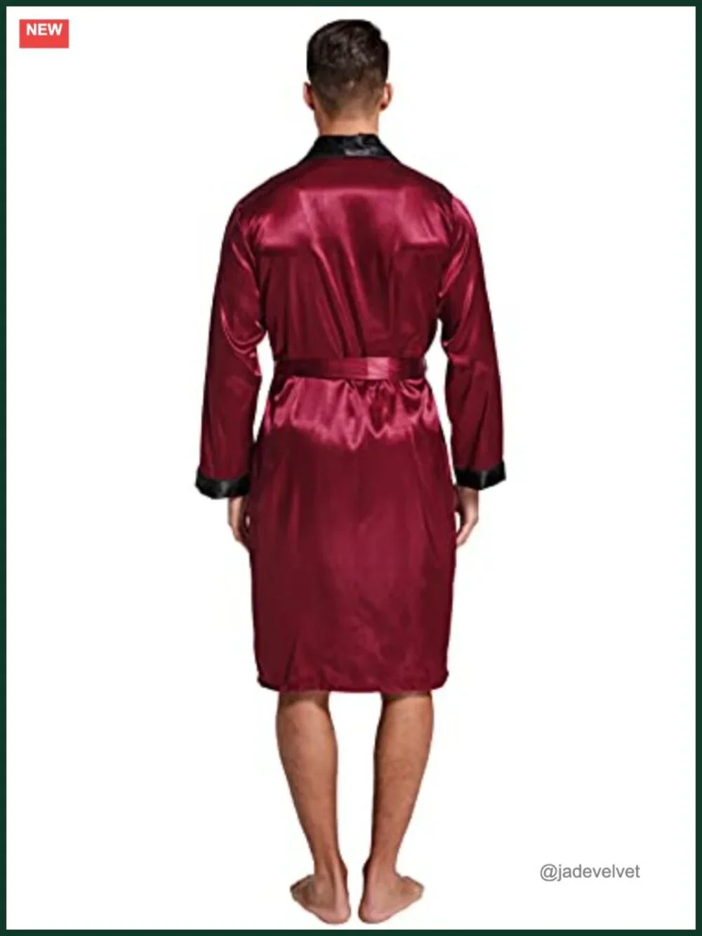 Men's Satin Robe Long Sleeve Kimono Bathrobe with Shorts Set Sleepwear